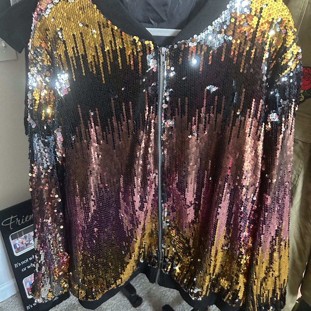 Never worn sequin jacket size 3X